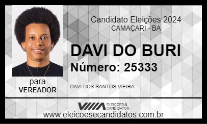 Candidato DAVI DO BURI 2024 - CAMAÇARI - Eleições