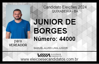 Candidato JUNIOR DE BORGES 2024 - QUIXABEIRA - Eleições