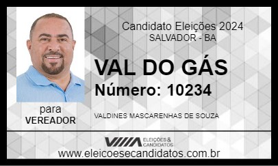 Candidato VAL DO GÁS 2024 - SALVADOR - Eleições