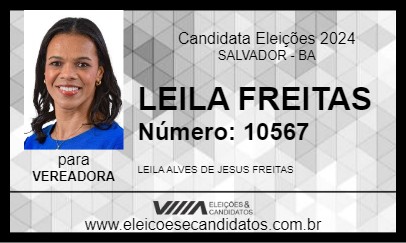 Candidato LEILA FREITAS 2024 - SALVADOR - Eleições