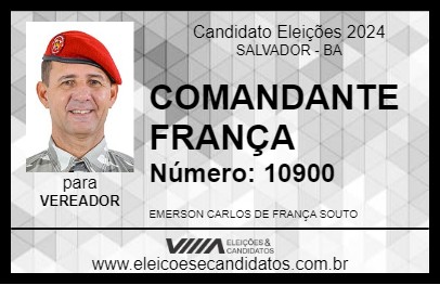 Candidato COMANDANTE FRANÇA 2024 - SALVADOR - Eleições