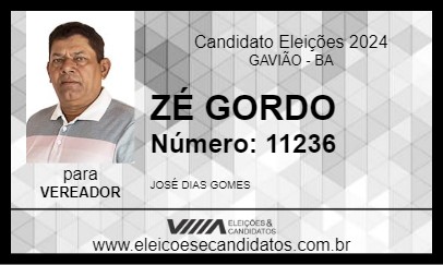 Candidato ZÉ GORDO 2024 - GAVIÃO - Eleições