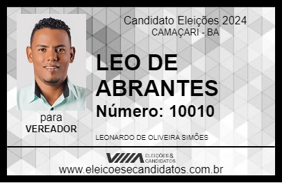 Candidato LEO DE ABRANTES 2024 - CAMAÇARI - Eleições