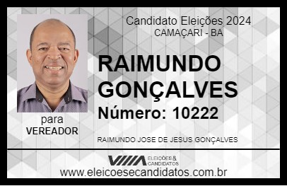 Candidato RAIMUNDO GONÇALVES 2024 - CAMAÇARI - Eleições