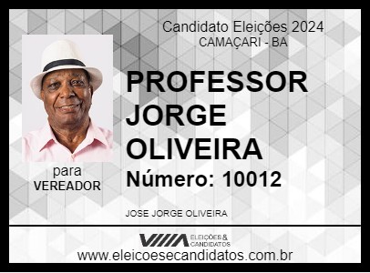 Candidato PROFESSOR JORGE OLIVEIRA 2024 - CAMAÇARI - Eleições