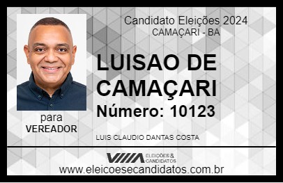 Candidato LUISAO DE CAMAÇARI 2024 - CAMAÇARI - Eleições