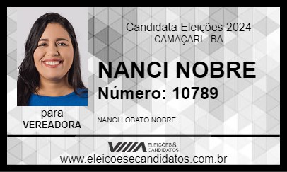 Candidato NANCI NOBRE 2024 - CAMAÇARI - Eleições