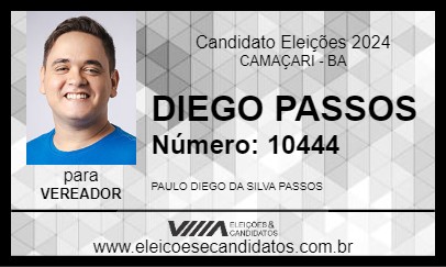 Candidato DIEGO PASSOS 2024 - CAMAÇARI - Eleições