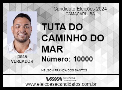 Candidato TUTA DO CAMINHO DO MAR 2024 - CAMAÇARI - Eleições