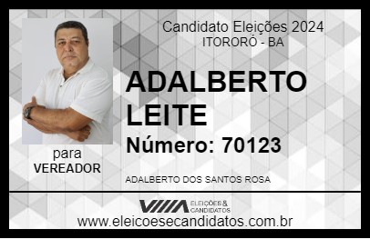 Candidato ADALBERTO LEITE 2024 - ITORORÓ - Eleições