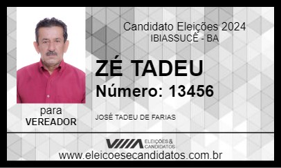 Candidato ZÉ TADEU 2024 - IBIASSUCÊ - Eleições