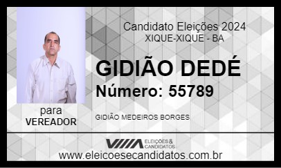 Candidato GIDIÃO DEDÉ 2024 - XIQUE-XIQUE - Eleições