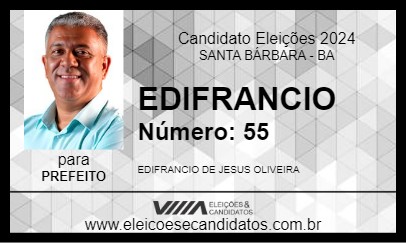 Candidato EDIFRANCIO 2024 - SANTA BÁRBARA - Eleições