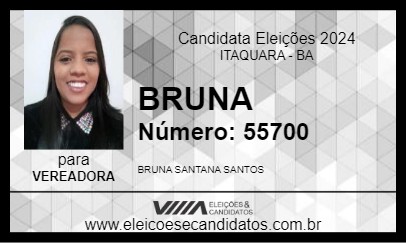 Candidato BRUNA 2024 - ITAQUARA - Eleições