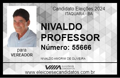 Candidato NIVALDO PROFESSOR 2024 - ITAQUARA - Eleições