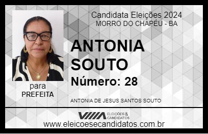 Candidato ANTONIA SOUTO 2024 - MORRO DO CHAPÉU - Eleições