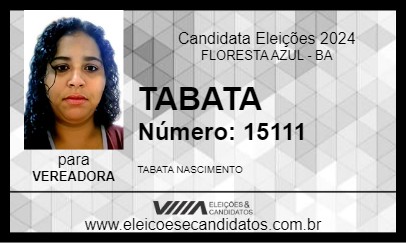 Candidato TABATA 2024 - FLORESTA AZUL - Eleições