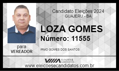 Candidato LOZA GOMES 2024 - GUAJERU - Eleições