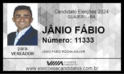 Candidato JÂNIO FÁBIO 2024 - GUAJERU - Eleições