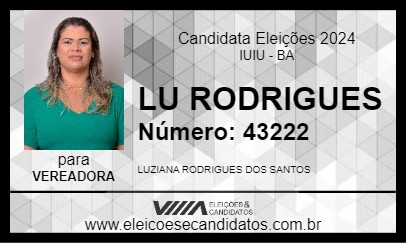 Candidato LU RODRIGUES 2024 - IUIU - Eleições