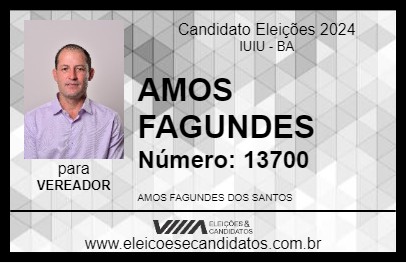 Candidato AMOS FAGUNDES 2024 - IUIU - Eleições