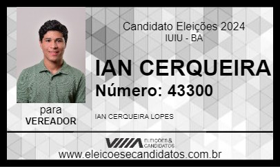 Candidato IAN CERQUEIRA 2024 - IUIU - Eleições