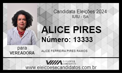 Candidato ALICE PIRES 2024 - IUIU - Eleições