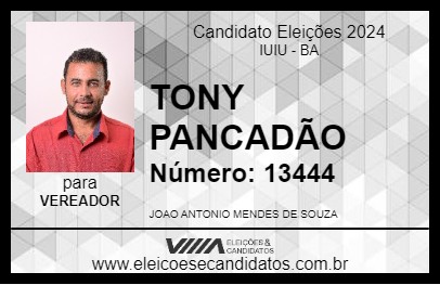 Candidato TONY PANCADÃO 2024 - IUIU - Eleições