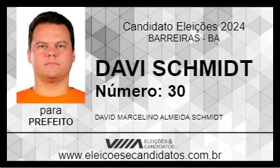 Candidato DAVI SCHMIDT 2024 - BARREIRAS - Eleições