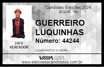 Candidato GUERREIRO LUQUINHAS 2024 - JEQUIÉ - Eleições