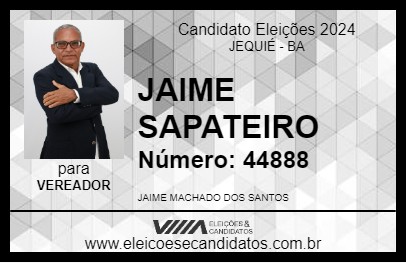 Candidato JAIME SAPATEIRO 2024 - JEQUIÉ - Eleições