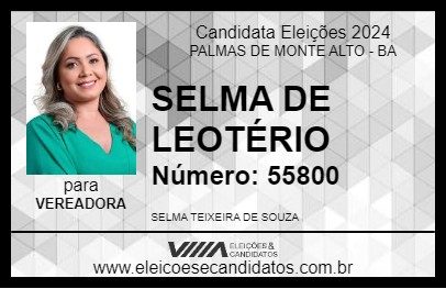 Candidato SELMA DE LEOTÉRIO 2024 - PALMAS DE MONTE ALTO - Eleições