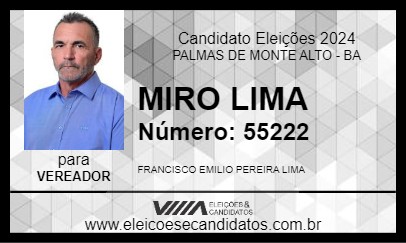 Candidato MIRO LIMA 2024 - PALMAS DE MONTE ALTO - Eleições