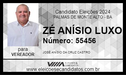 Candidato ZÉ ANÍSIO LUXO 2024 - PALMAS DE MONTE ALTO - Eleições