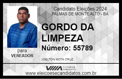 Candidato GORDO DA LIMPEZA 2024 - PALMAS DE MONTE ALTO - Eleições