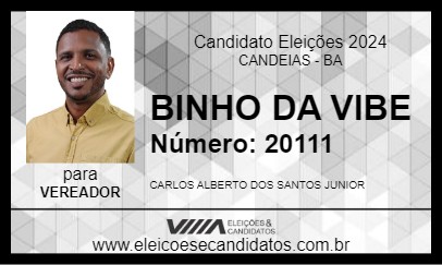 Candidato BINHO DA VIBE 2024 - CANDEIAS - Eleições