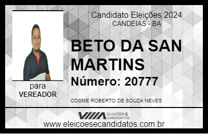 Candidato BETO DA SAN MARTINS 2024 - CANDEIAS - Eleições