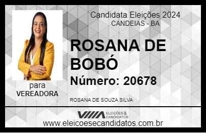 Candidato ROSANA DE BOBÓ 2024 - CANDEIAS - Eleições