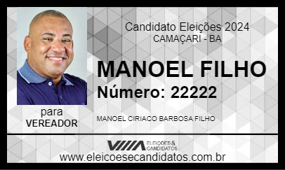 Candidato MANOEL FILHO 2024 - CAMAÇARI - Eleições