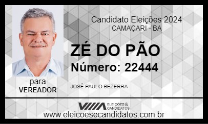 Candidato ZÉ DO PÃO 2024 - CAMAÇARI - Eleições