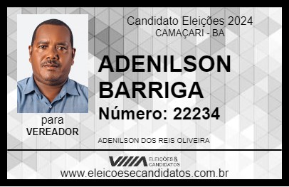 Candidato ADENILSON BARRIGA 2024 - CAMAÇARI - Eleições