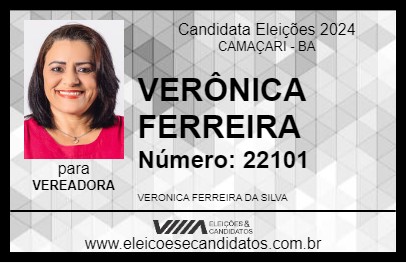 Candidato VERÔNICA FERREIRA 2024 - CAMAÇARI - Eleições