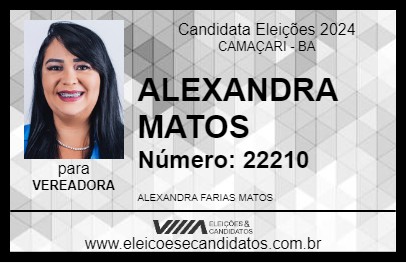 Candidato ALEXANDRA MATOS 2024 - CAMAÇARI - Eleições