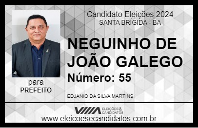 Candidato NEGUINHO DE JOÃO GALEGO 2024 - SANTA BRÍGIDA - Eleições