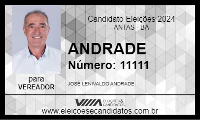 Candidato ANDRADE 2024 - ANTAS - Eleições