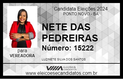 Candidato NETE DAS PEDREIRAS 2024 - PONTO NOVO - Eleições