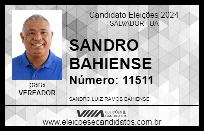 Candidato SANDRO BAHIENSE 2024 - SALVADOR - Eleições