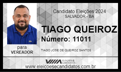 Candidato TIAGO QUEIROZ 2024 - SALVADOR - Eleições