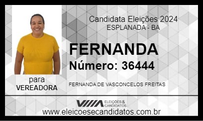 Candidato FERNANDA 2024 - ESPLANADA - Eleições