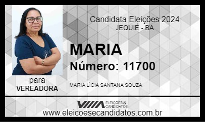 Candidato MARIA 2024 - JEQUIÉ - Eleições